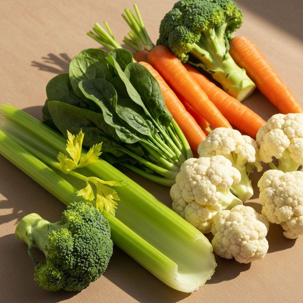 Fresh vegetables rich in fibre
